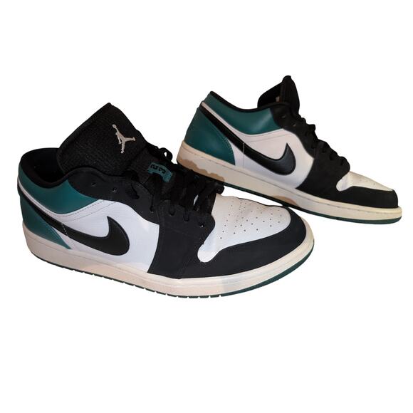 Jordan 1 Low Mystic Green Black and White Sneakers Men Size 12 main image 5